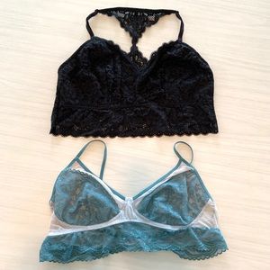 Bralette Bundle!!! 1X Black lace & Sea Green Lace